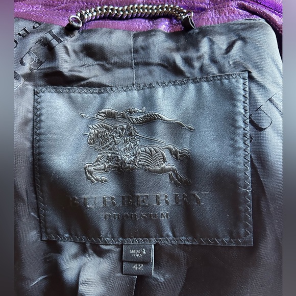 Burberry Prorsum Purple Metallic Trench Coat Runway Collection SUPER RARE 42/ L - Picture 6 of 15